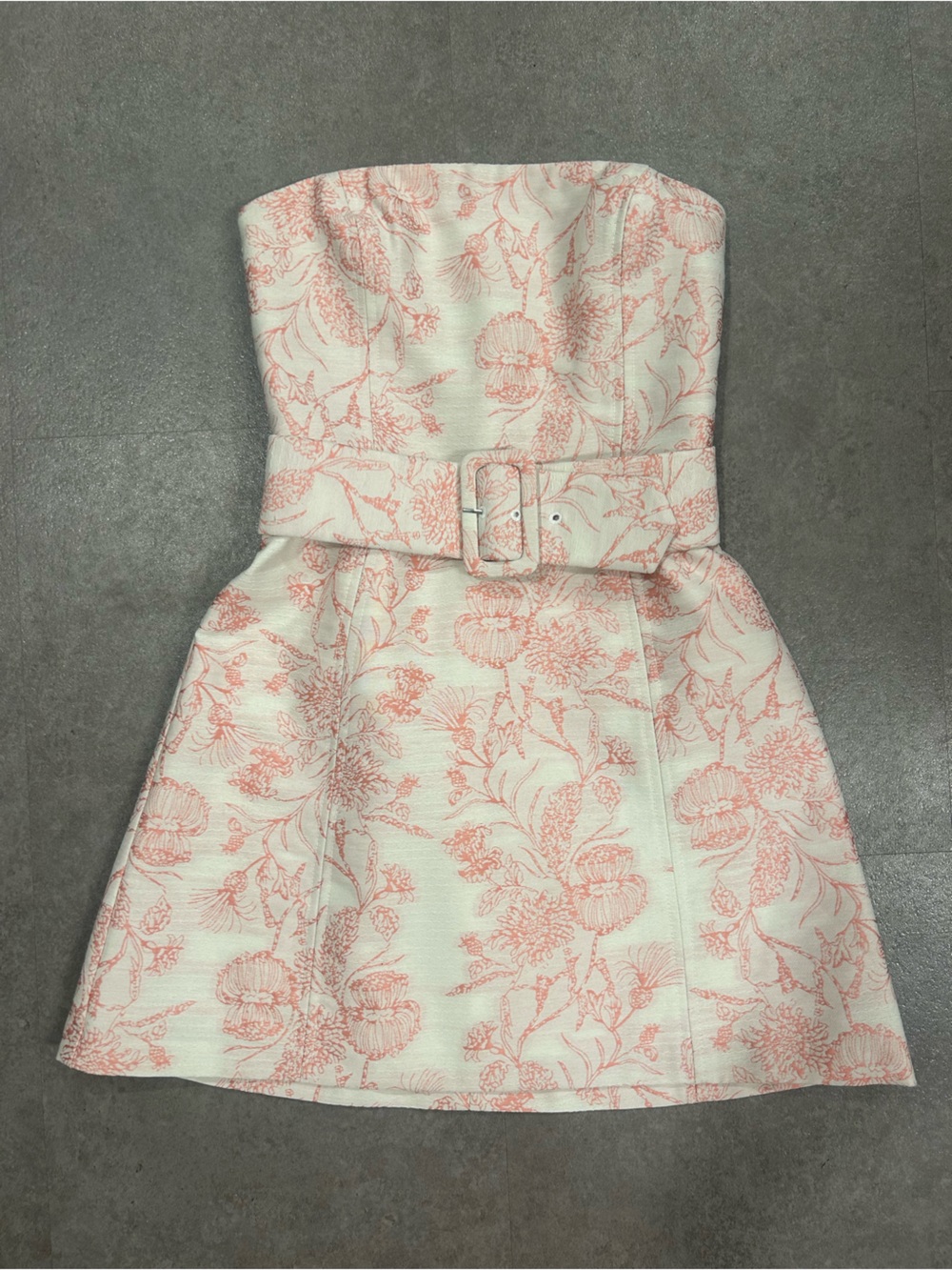 NWT Amanda Uprichard Fae Toile Brocade Mini Dress Shocking Pink XS - Picture 3 of 7